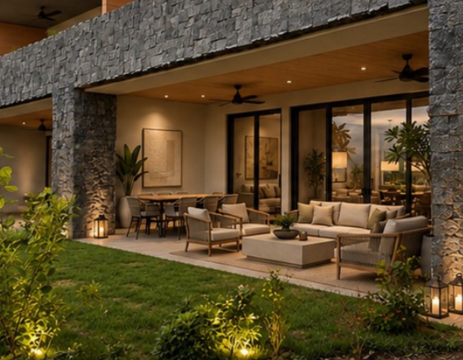 Terraza de residencia en Miravalles